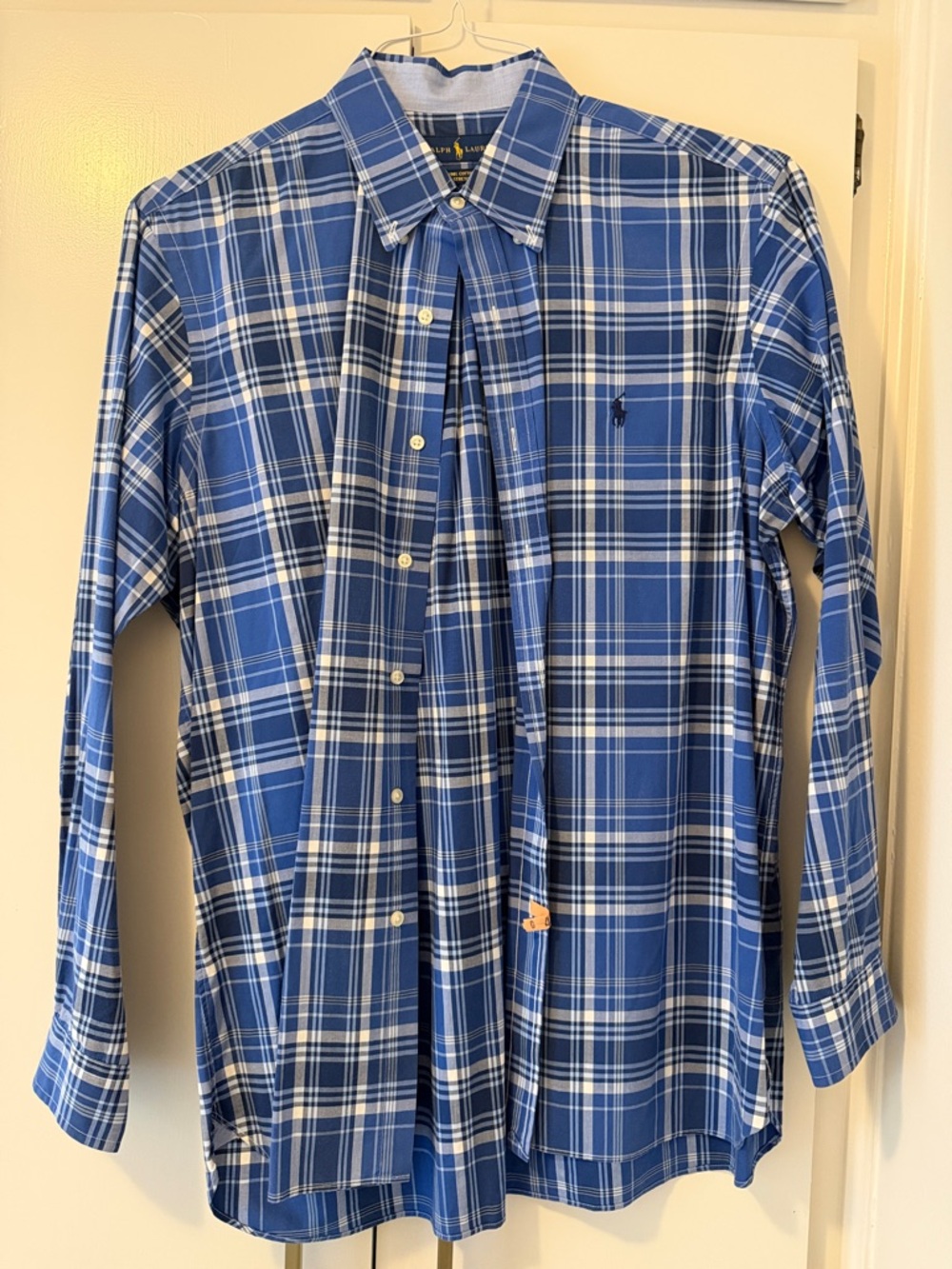 Ralph Lauren Blue Plaid Button-Down Dress Shirt